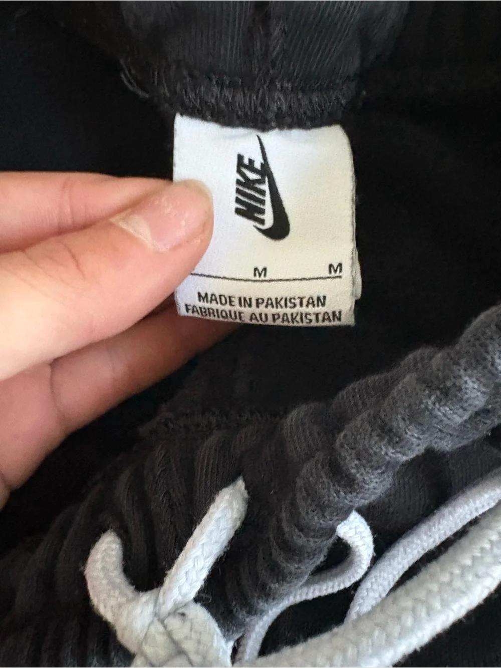 Nike Black Jogger Track Pants with White Drawstring